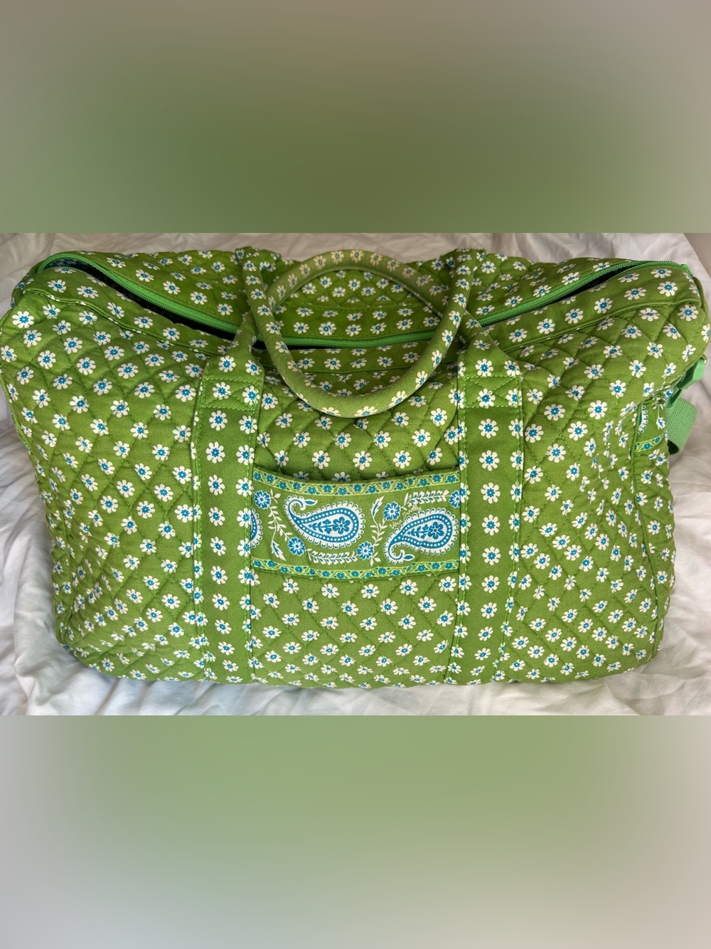 Vera Bradley green weekender Quilted Bag